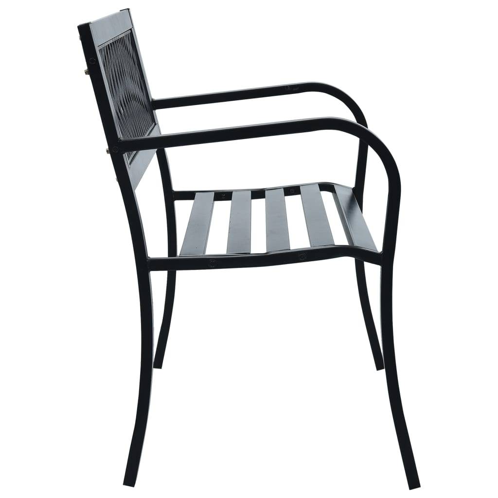 vidaXL Gartenbank 125 cm Schwarz Stahl