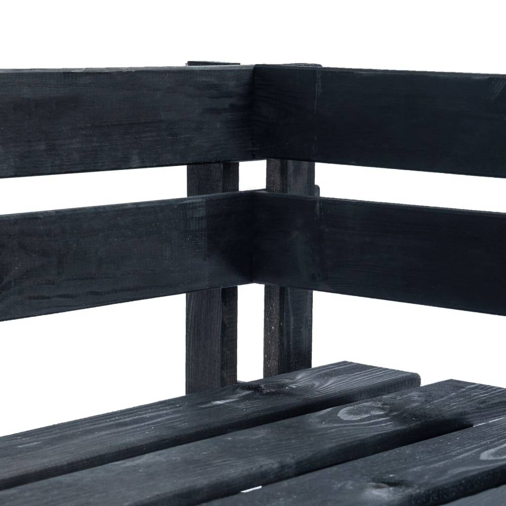 vidaXL Outdoor-Eckbank Paletten Holz Schwarz