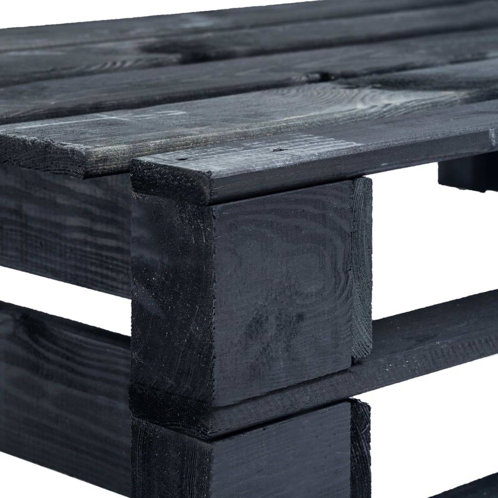 vidaXL Outdoor-Eckbank Paletten Holz Schwarz