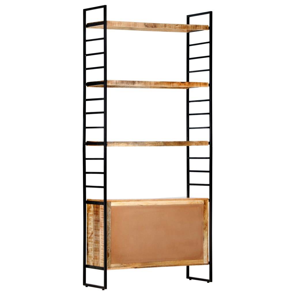 vidaXL Bücherregal 4 Ebenen 80x30x180 cm Raues Mangoholz
