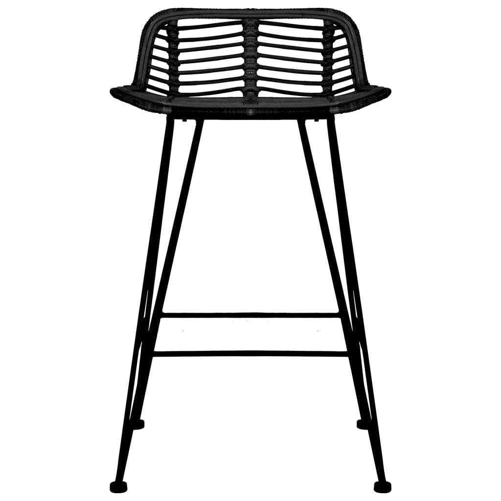 vidaXL Barhocker 2 Stk. Schwarz Rattan