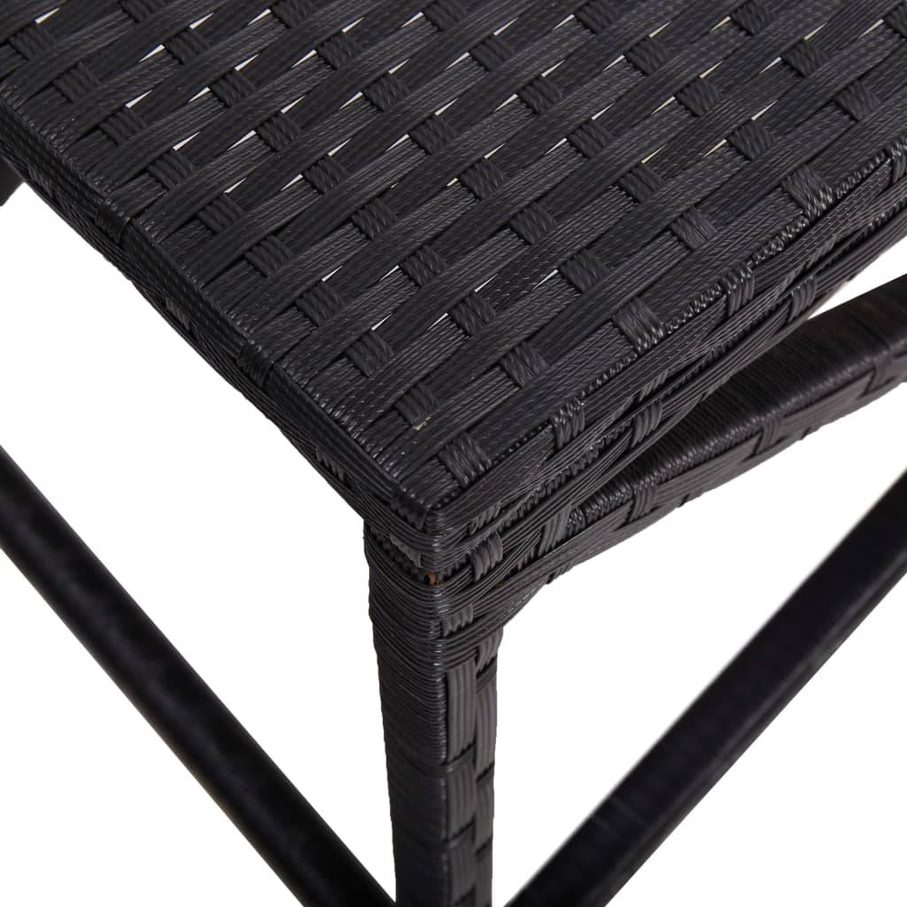 vidaXL Gartenbank 120 cm Poly Rattan Schwarz