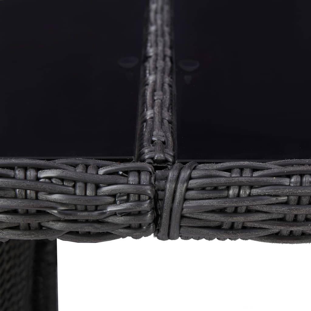 vidaXL 7-tlg. Garten-Essgruppe Poly Rattan Schwarz