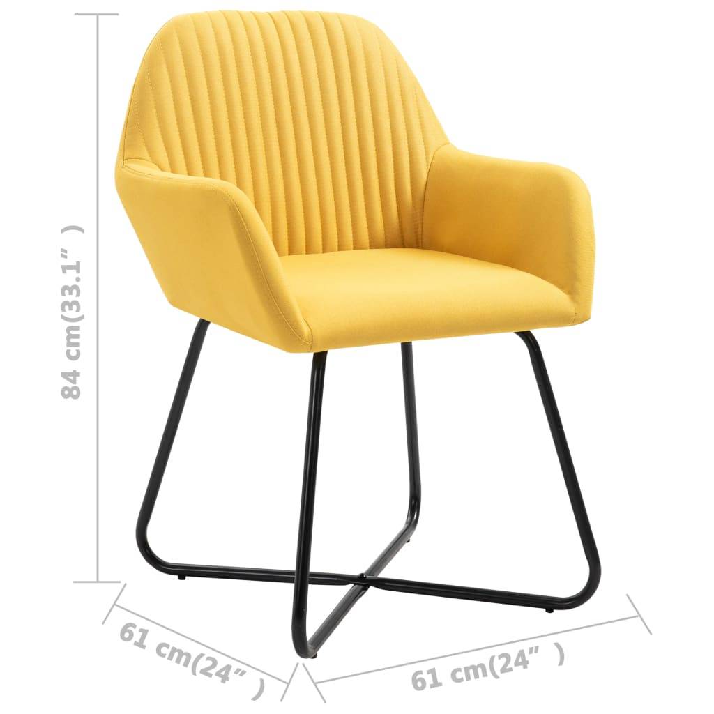 vidaXL Esszimmerstühle 6 Stk. Gelb Stoff