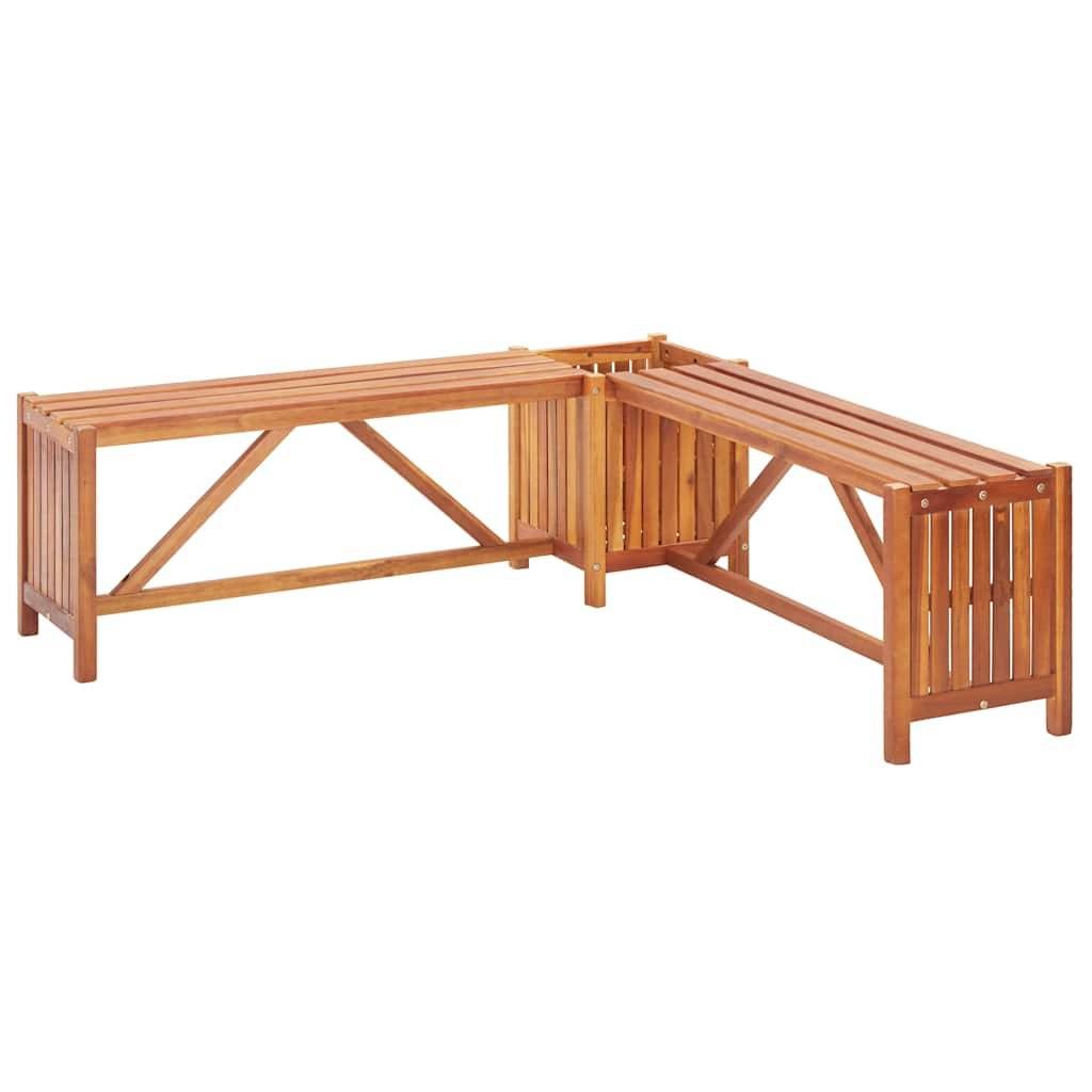 vidaXL Garten-Eckbank mit Pflanzkübel 117×117×40 cm Massivholz Akazie