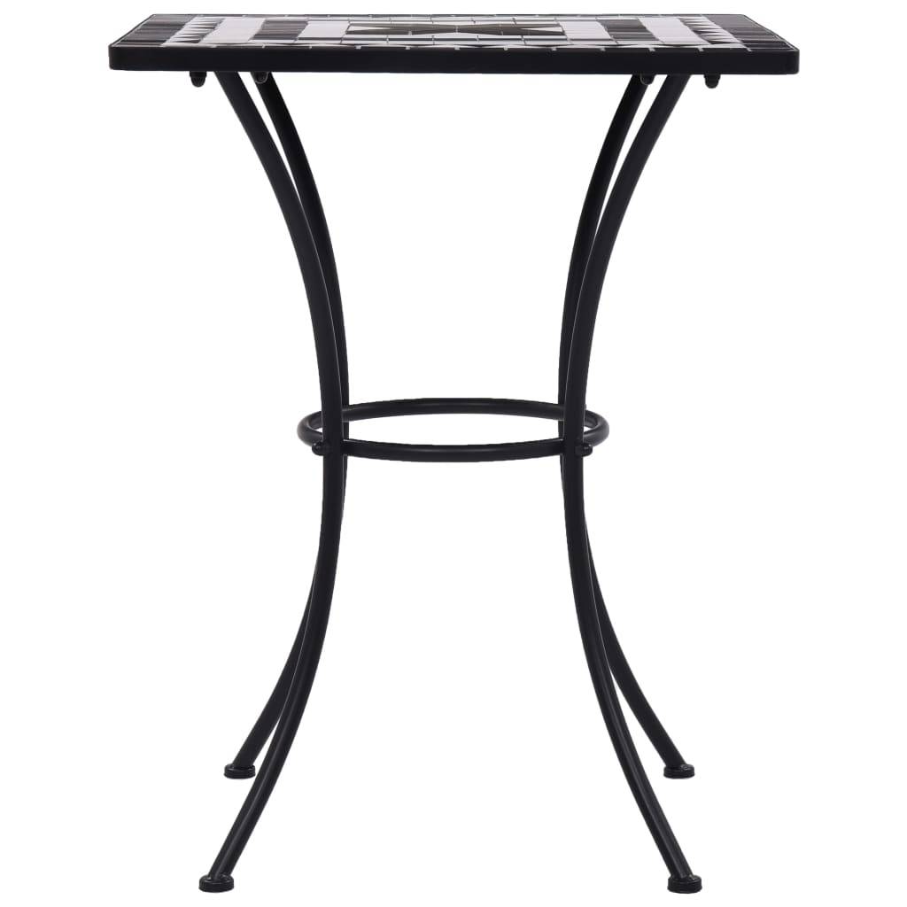 vidaXL Mosaik-Bistrotisch Schwarz und Weiß 60 cm Keramik