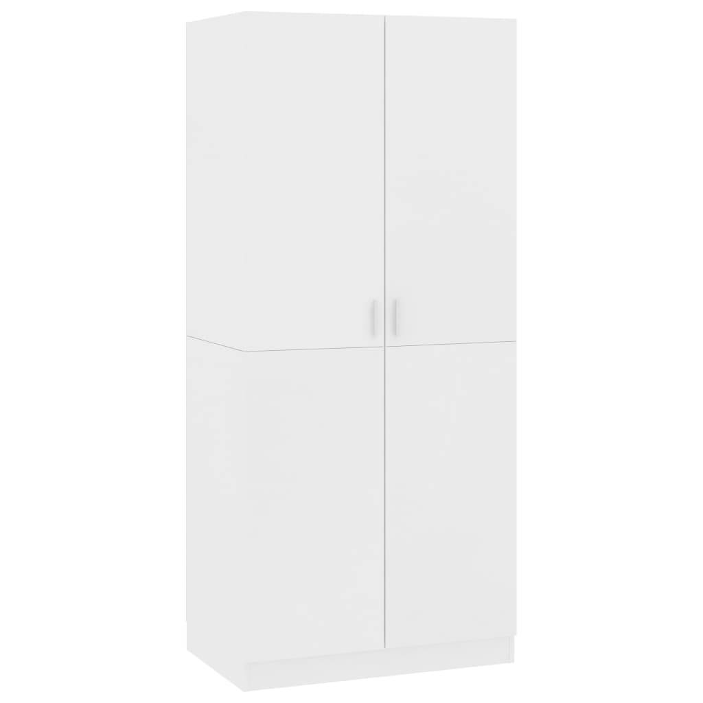 vidaXL Kleiderschrank Weiß 80x52x180 cm Holzwerkstoff