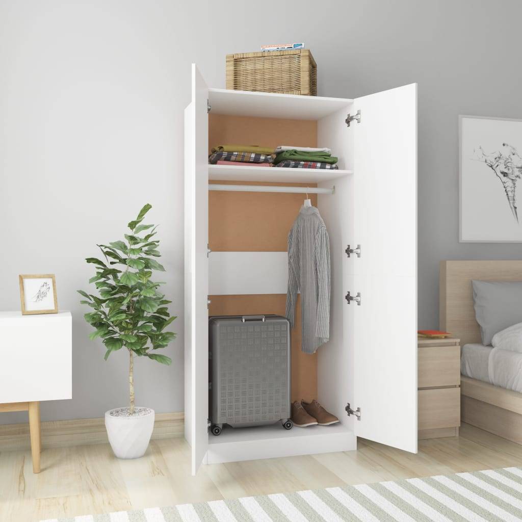 vidaXL Kleiderschrank Weiß 80x52x180 cm Holzwerkstoff