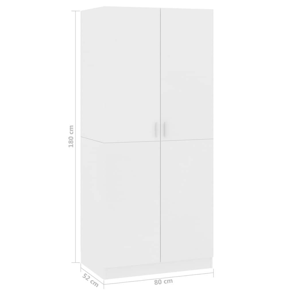 vidaXL Kleiderschrank Weiß 80x52x180 cm Holzwerkstoff
