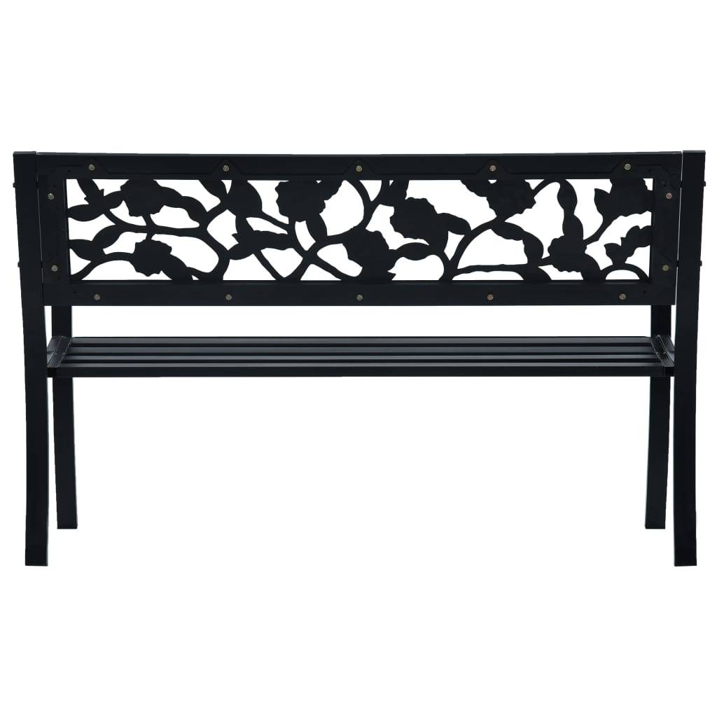 vidaXL Gartenbank 125 cm Schwarz Stahl