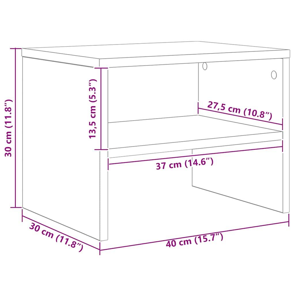 vidaXL Nachttisch Sonoma-Eiche 40x30x30 cm Holzwerkstoff