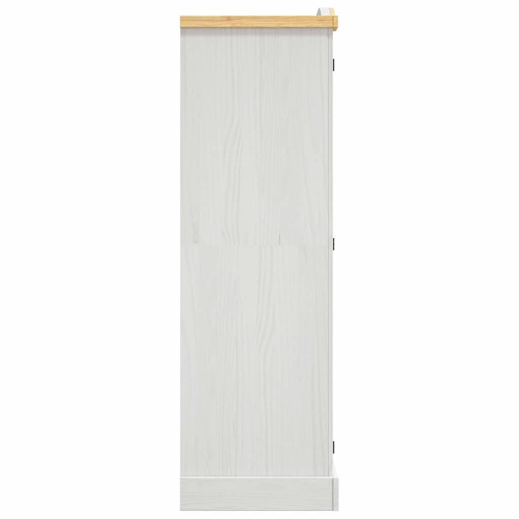 vidaXL Kleiderschrank Mexiko-Stil Kiefernholz 3 Türen Weiß