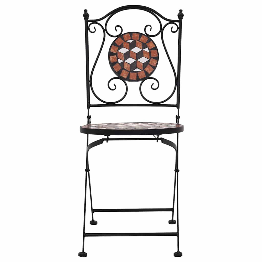 vidaXL Bistrostühle Mosaik 2 Stk. Keramik Braun