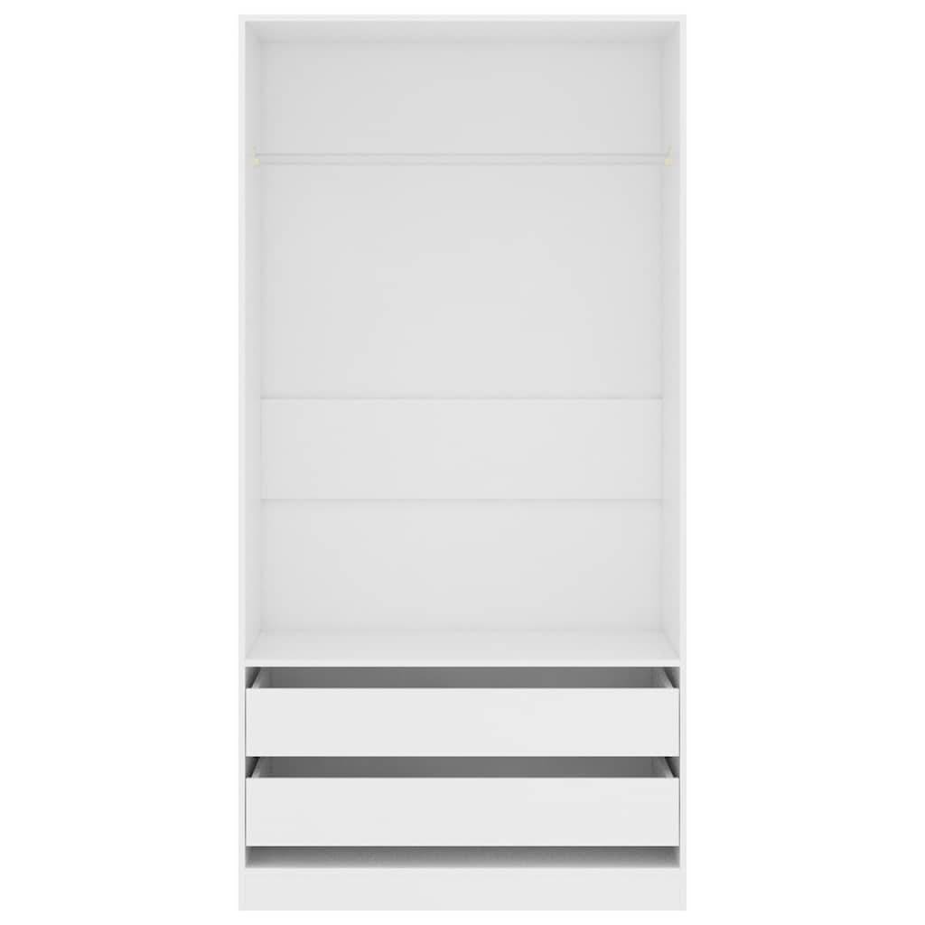 vidaXL Kleiderschrank Weiß 100x50x200 cm Holzwerkstoff