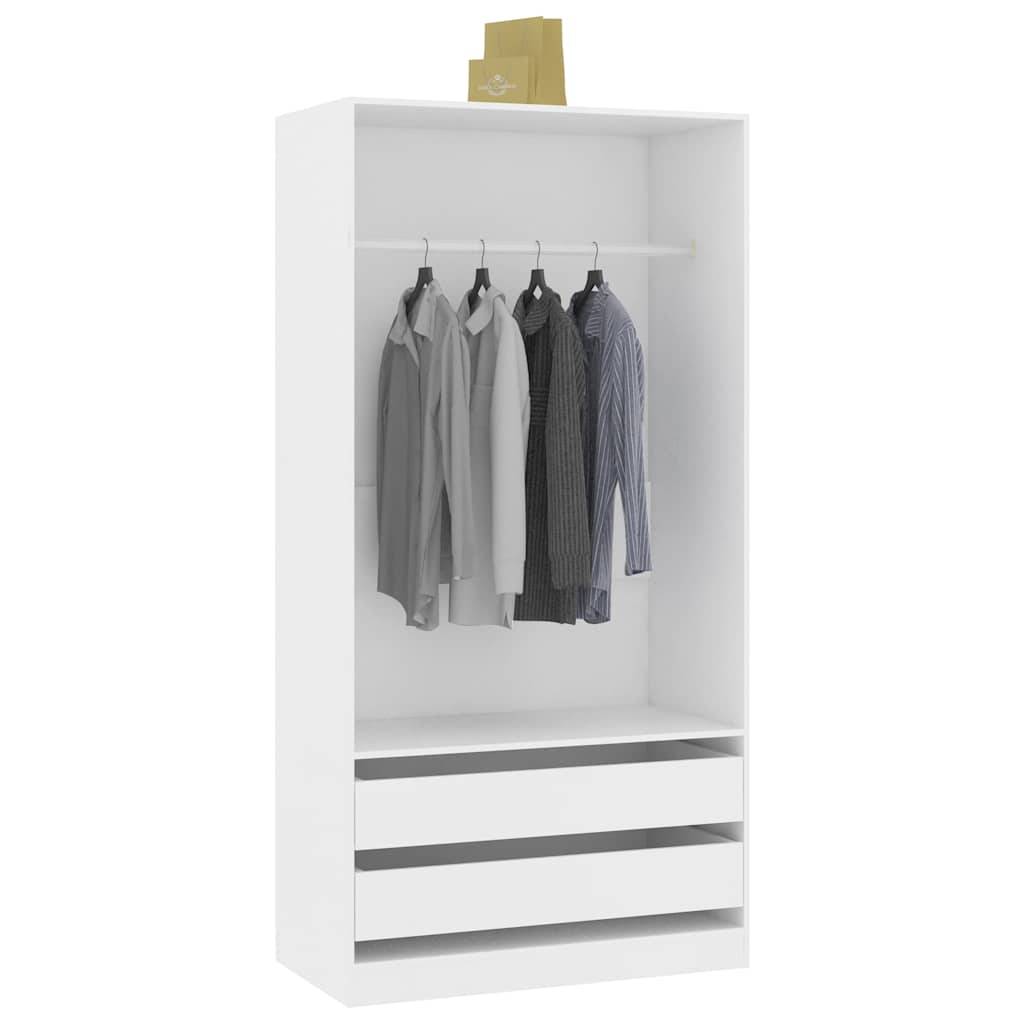 vidaXL Kleiderschrank Weiß 100x50x200 cm Holzwerkstoff