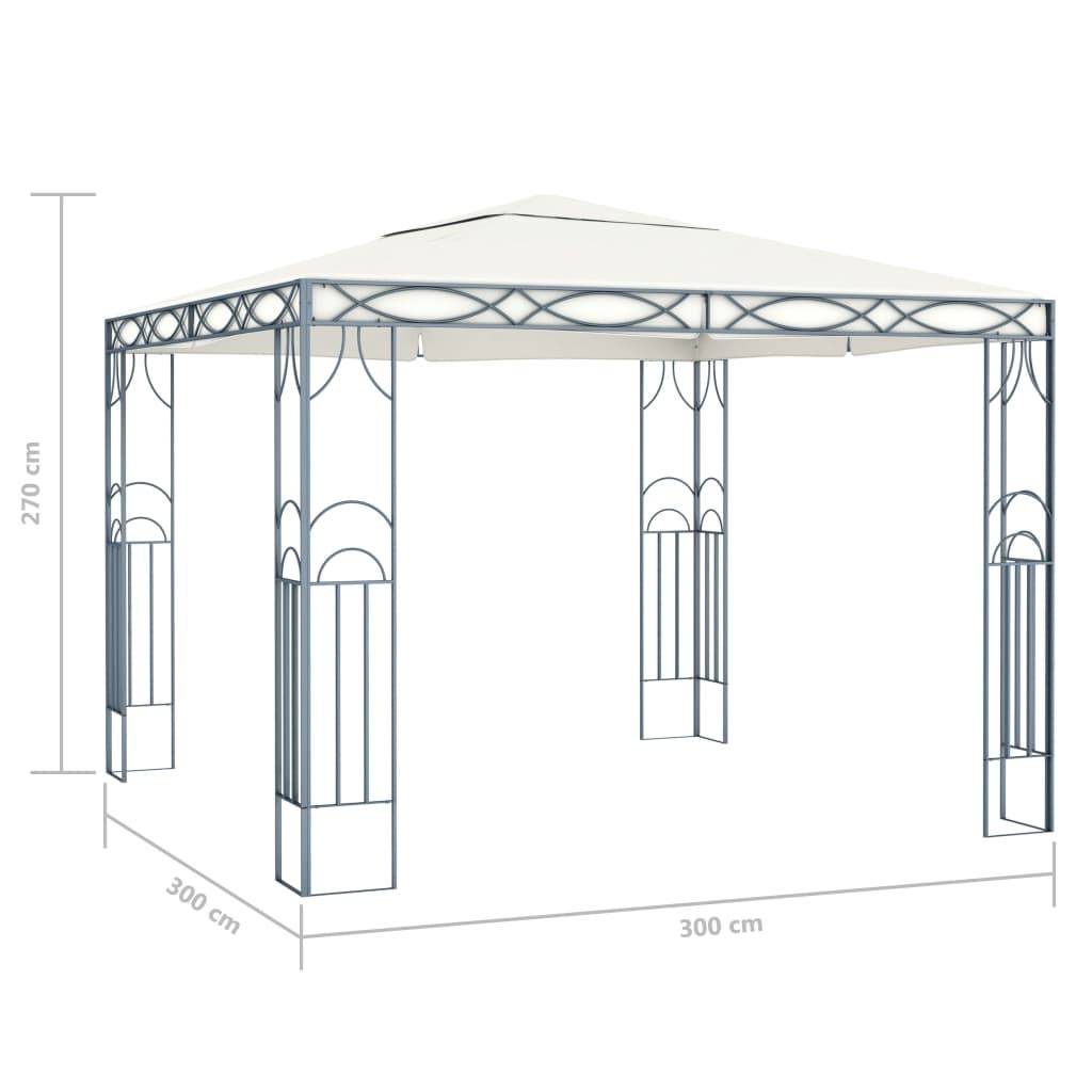 vidaXL Pavillon 300 x 300 cm Cremeweiß