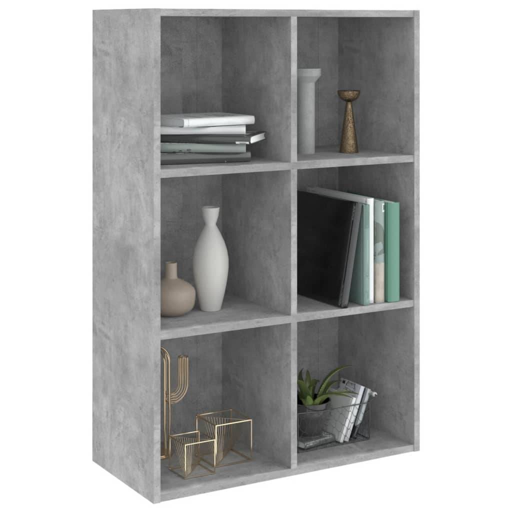 vidaXL Bücherregal/Sideboard Betongrau 66x30x98 cm Holzwerkstoff