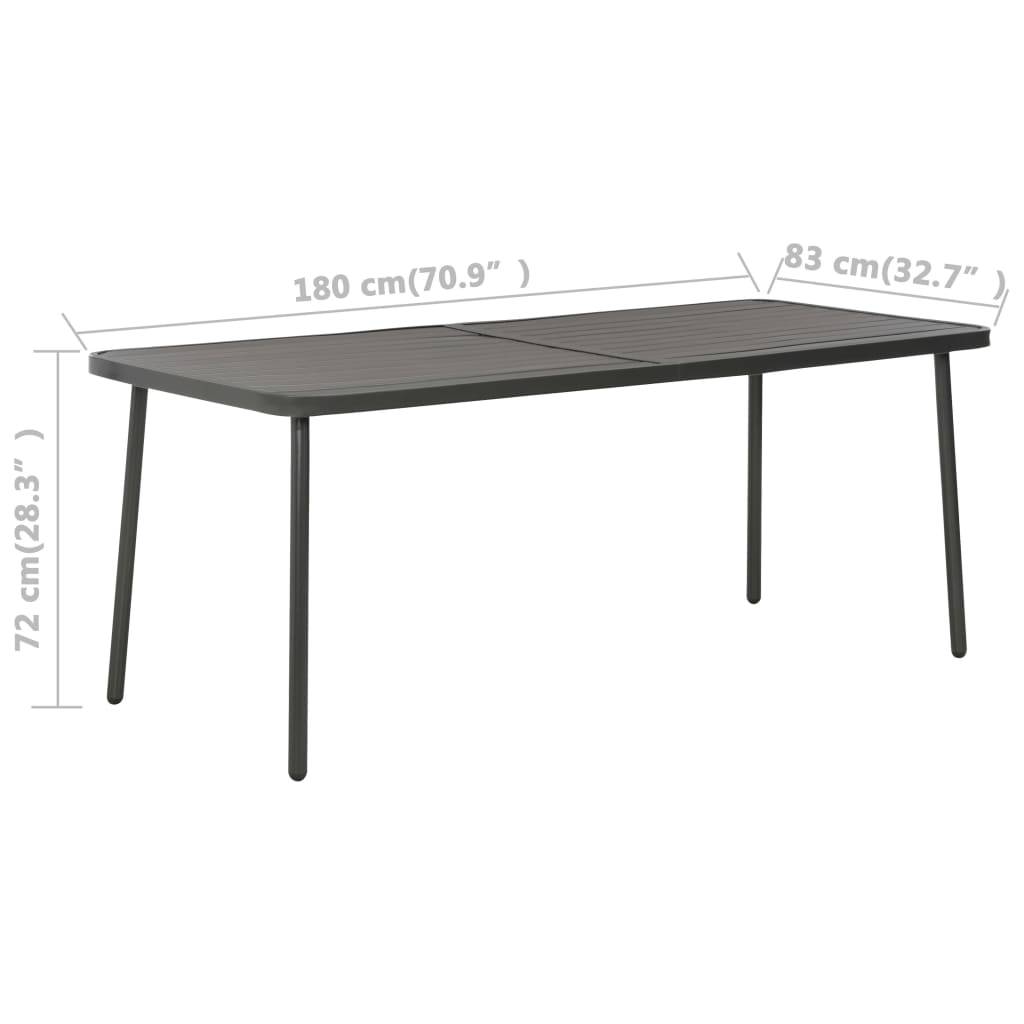 vidaXL Gartentisch Dunkelgrau 180x83x72 cm Stahl