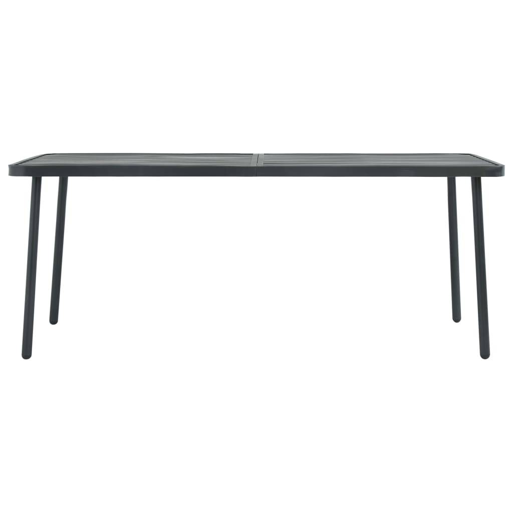 vidaXL Gartentisch Dunkelgrau 180x83x72 cm Stahl