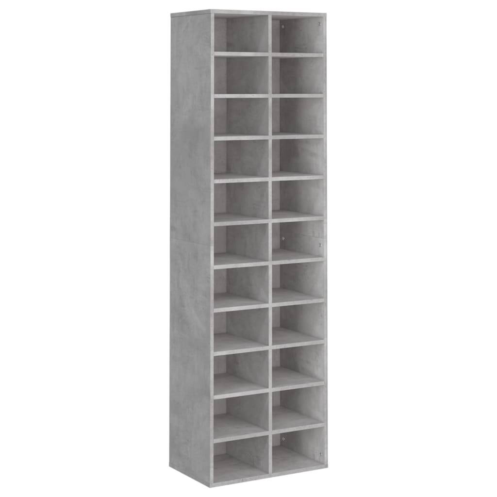 vidaXL Schuhschrank Betongrau 54x34x183 cm Holzwerkstoff