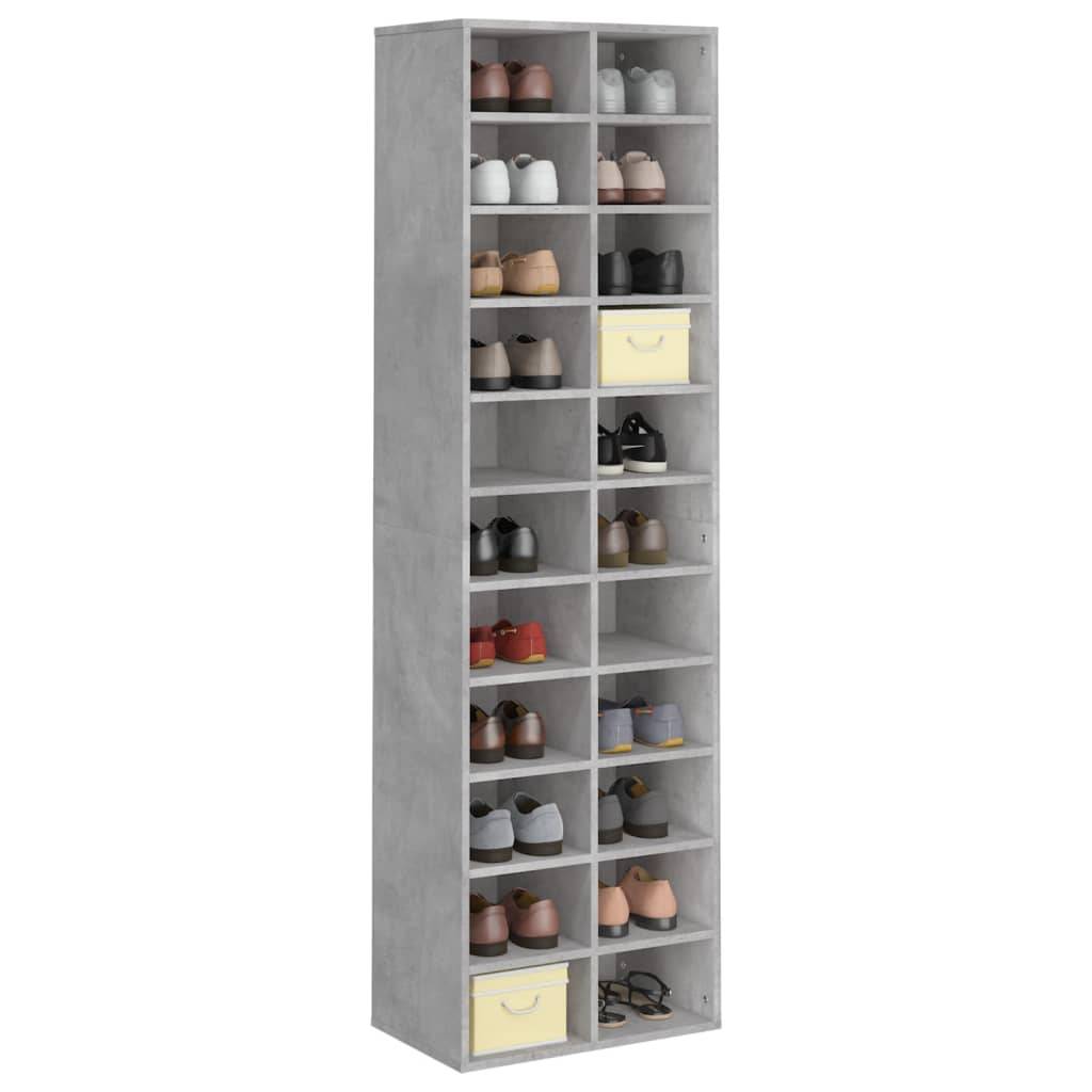 vidaXL Schuhschrank Betongrau 54x34x183 cm Holzwerkstoff