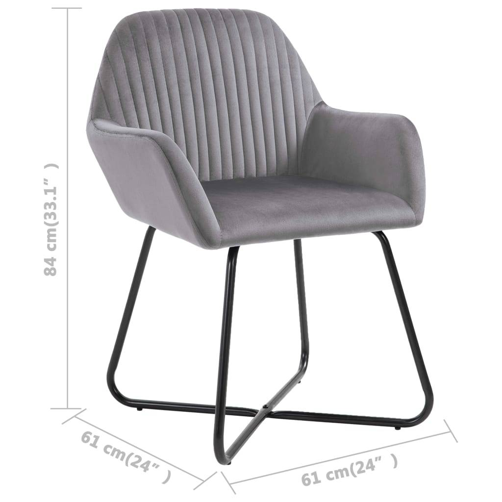 vidaXL Esszimmerstühle 4 Stk. Grau Samt