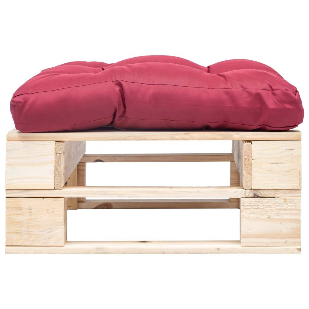 vidaXL Garten-Palettenhocker mit Kissen in Rot Holz Natur