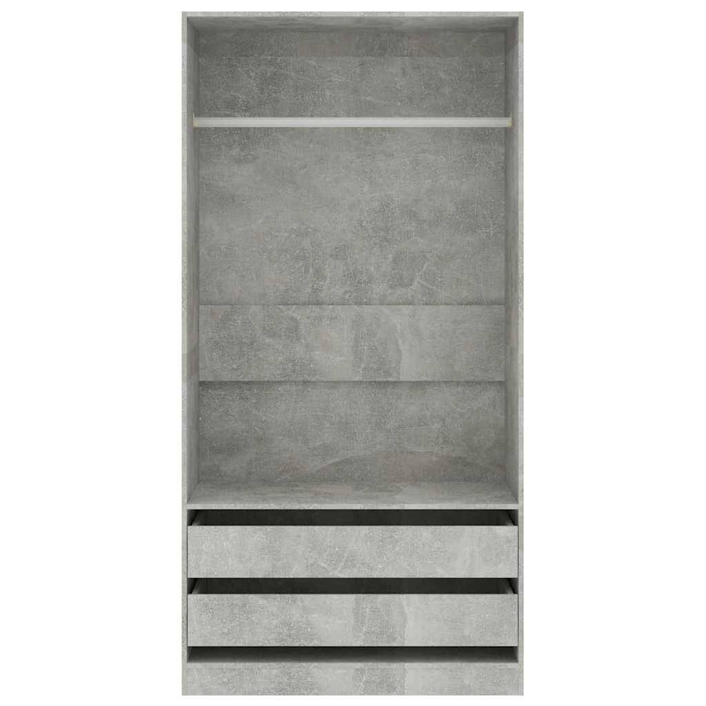 vidaXL Kleiderschrank Betongrau 100x50x200 cm Holzwerkstoff