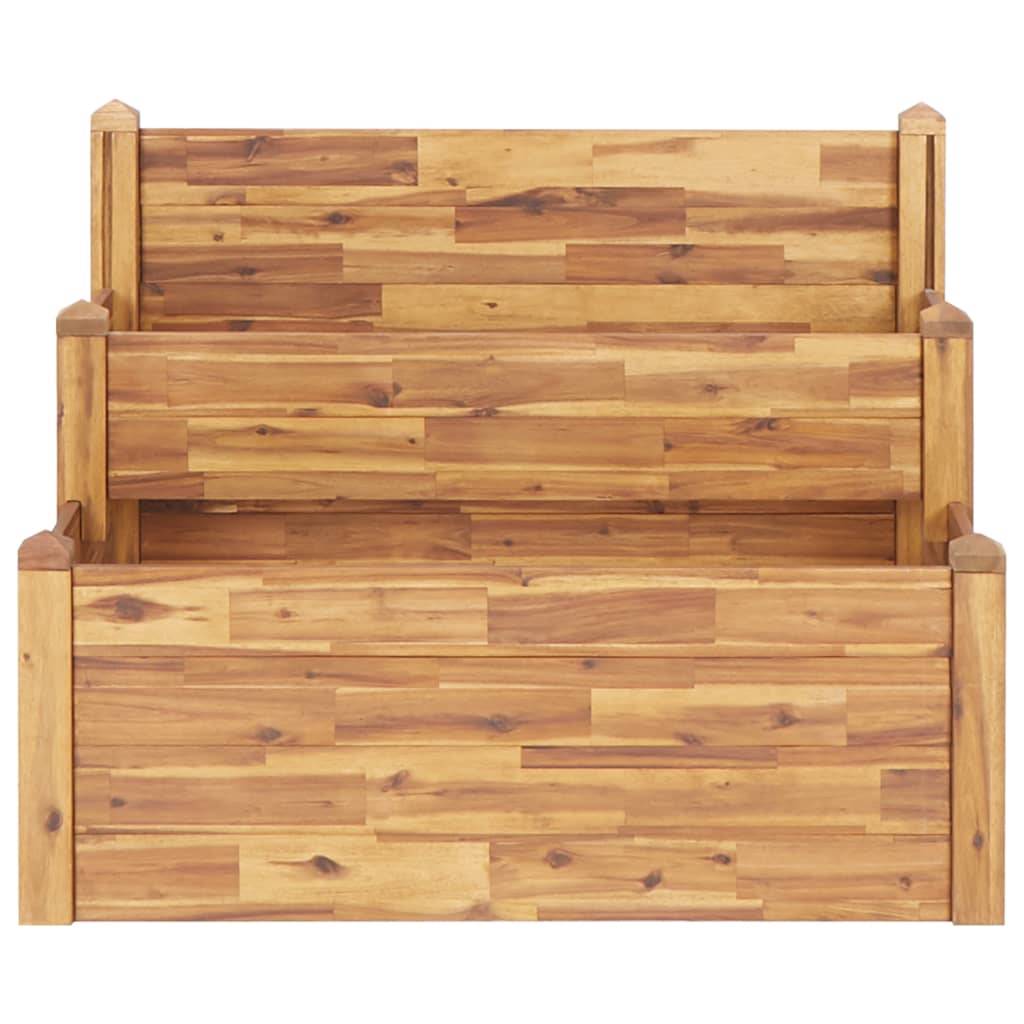 vidaXL Pflanzkübel auf 2 Ebenen 110 x 75 x 84 cm Massivholz Akazie