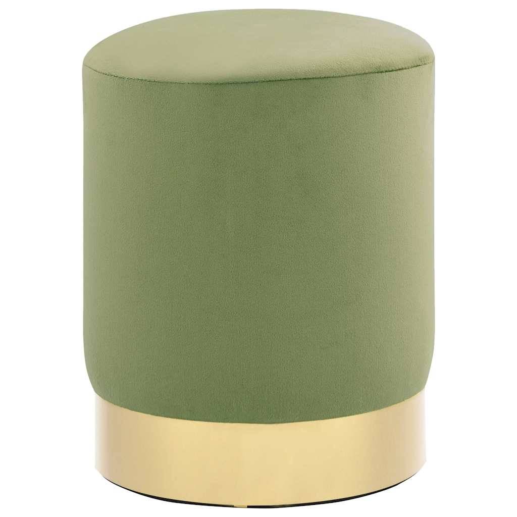 vidaXL Hocker Senfgrün und Golden Samt 28 x 36 cm