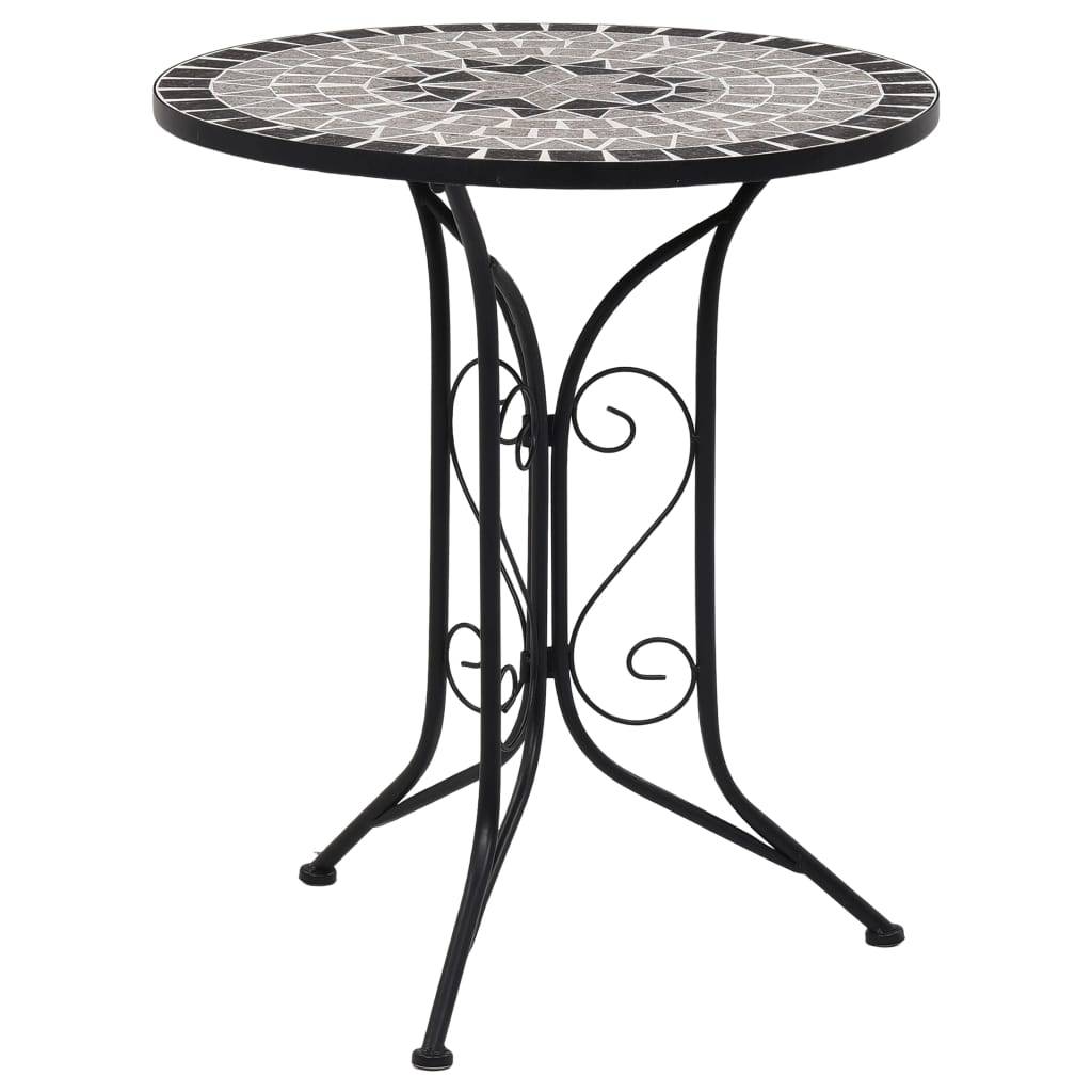 vidaXL Mosaik-Bistrotisch Grau 61 cm Keramik