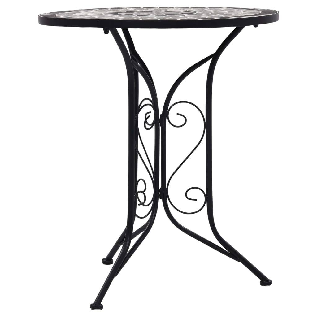 vidaXL Mosaik-Bistrotisch Grau 61 cm Keramik