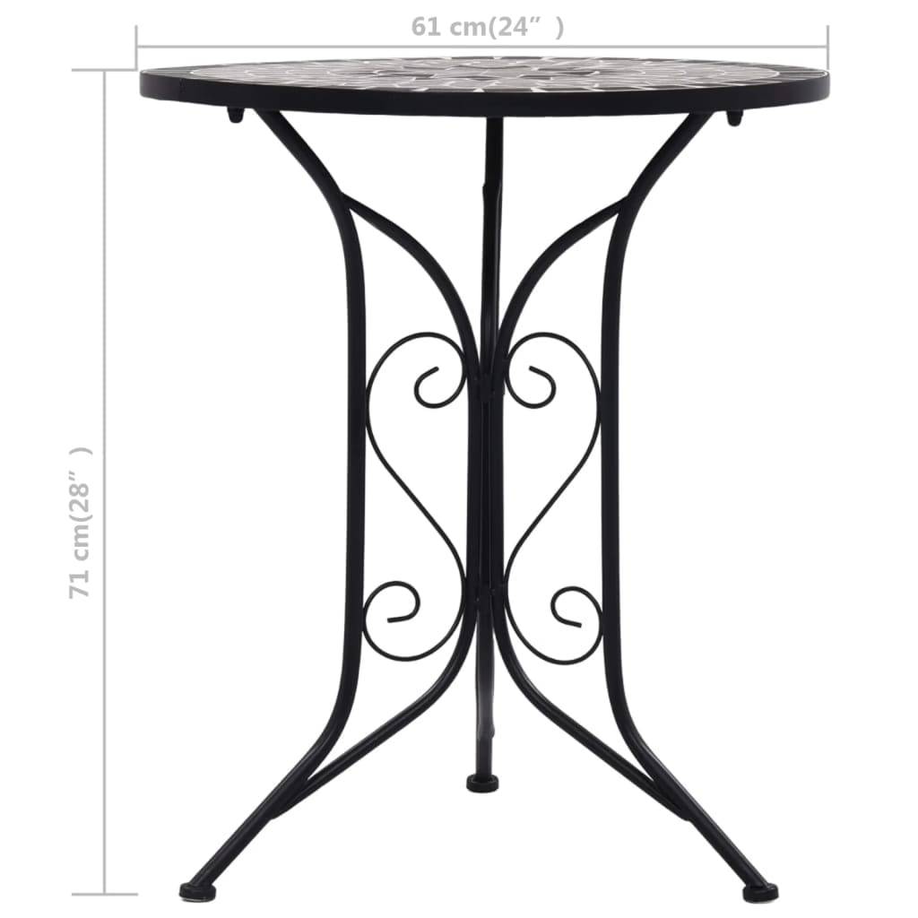 vidaXL Mosaik-Bistrotisch Grau 61 cm Keramik