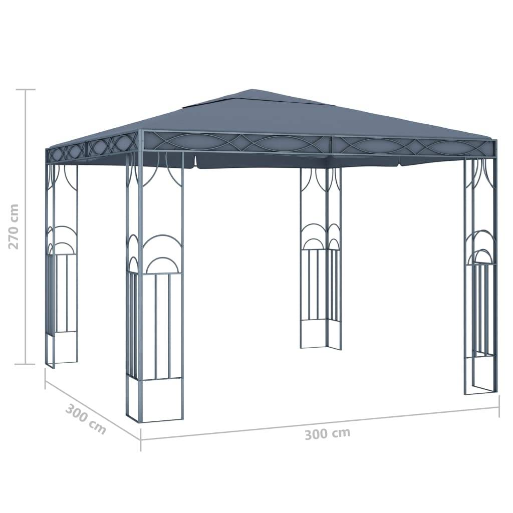 vidaXL Pavillon 300 x 300 cm Anthrazit