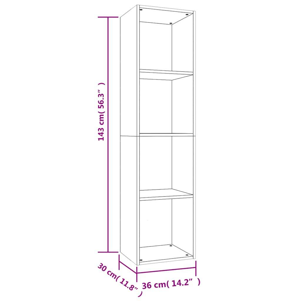 vidaXL Bücherregal/TV-Schrank Sonoma-Eiche 36x30x143 cm Holzwerkstoff