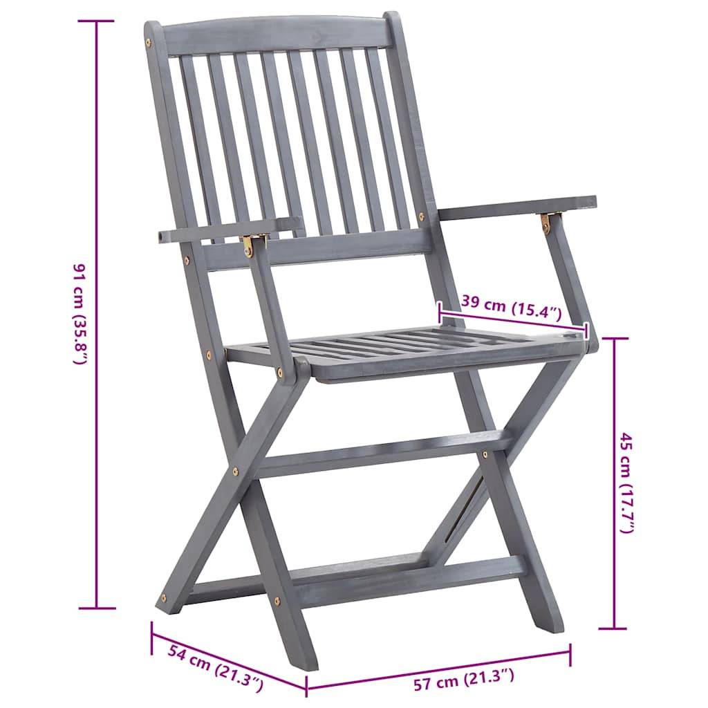 vidaXL Klappbare Gartenstühle 2 Stk. Massivholz Akazie