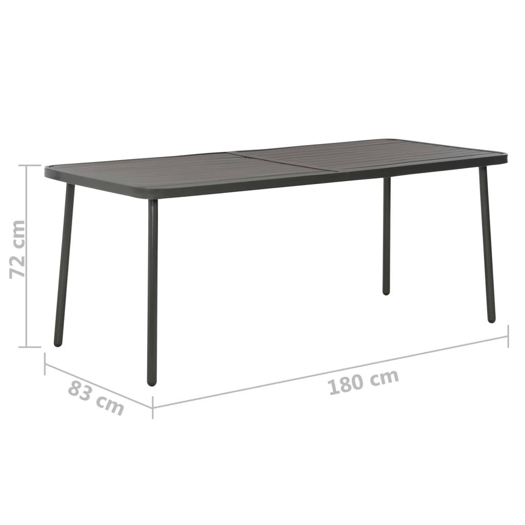 vidaXL 9-tlg. Garten-Essgruppe Stahl Dunkelgrau