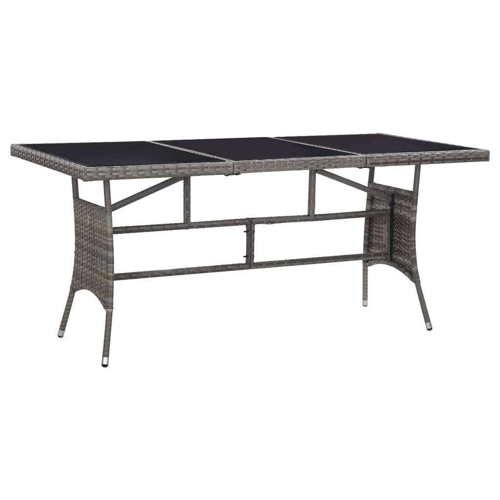 vidaXL Gartentisch Grau 170 x 80 x 74 cm Poly Rattan