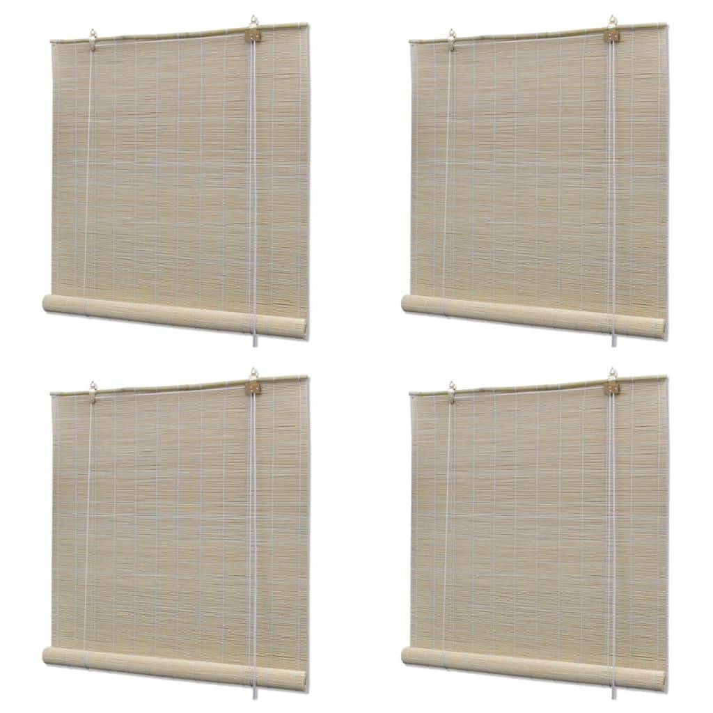 vidaXL Bambusrollos Natur 4 Stk. 120x160 cm