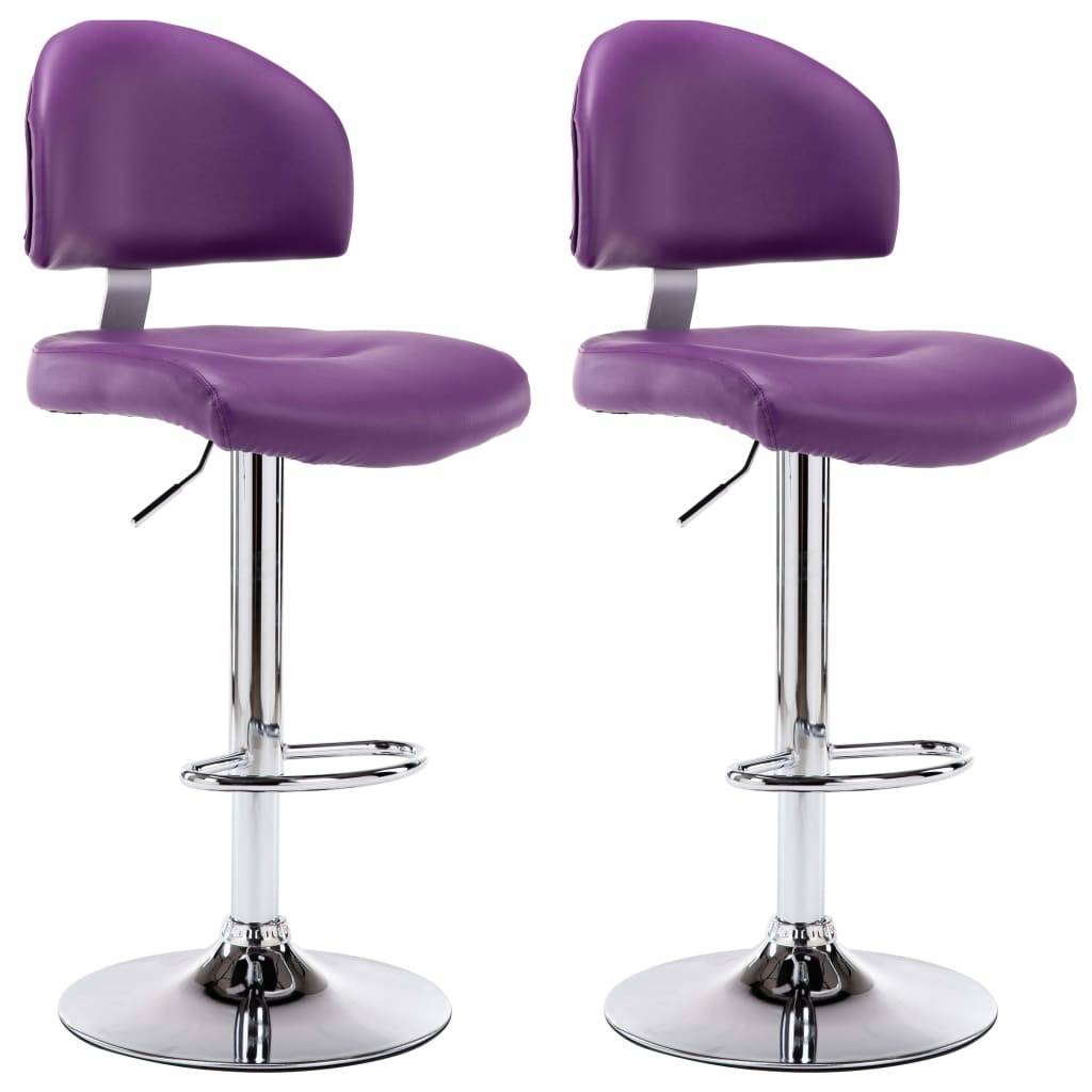 vidaXL Barhocker 2 Stk. Lila Kunstleder
