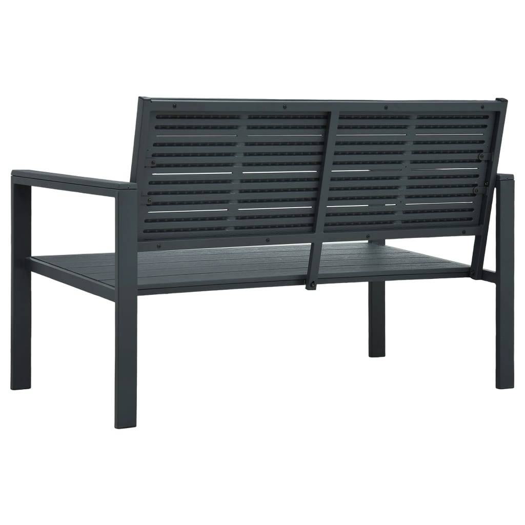 vidaXL Gartenbank 120 cm HDPE Grau Holz-Optik