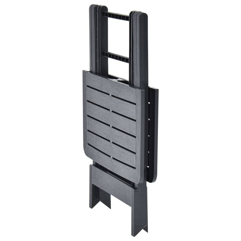 vidaXL Gartentisch Klappbar Anthrazit 79x72x70 cm Kunststoff