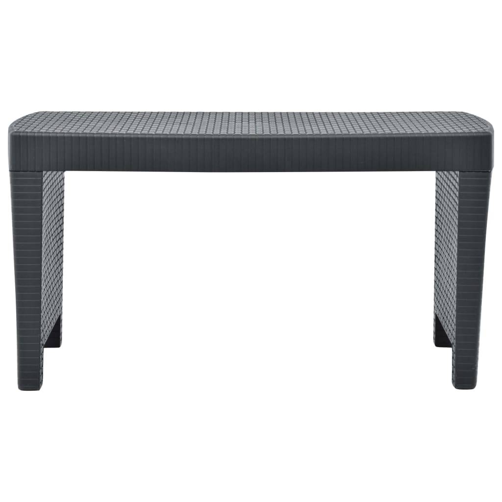 vidaXL 3-tlg. Garten-Lounge-Set Kunststoff Anthrazit
