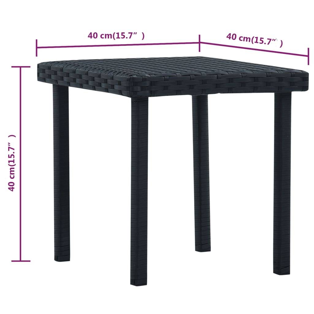 vidaXL Garten-Beistelltisch Schwarz 40×40×40 cm Poly Rattan