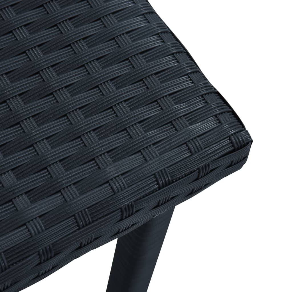 vidaXL Garten-Beistelltisch Schwarz 40×40×40 cm Poly Rattan