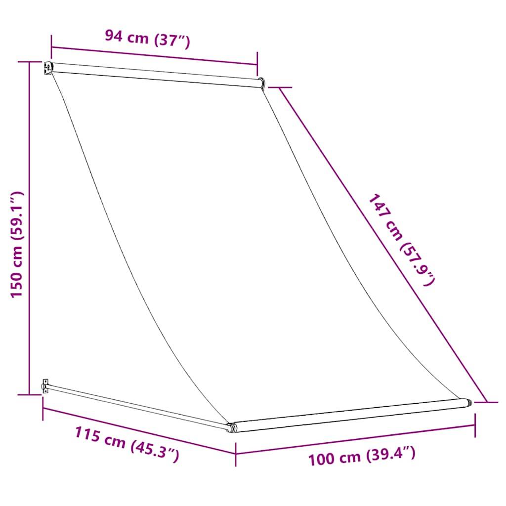 vidaXL Einziehbare Markise 100×150 cm Creme