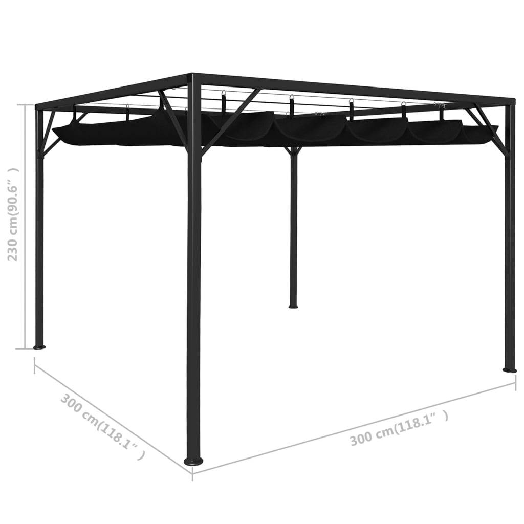 vidaXL Gartenpavillon mit ausziehbarem Dach 3×3 m Anthrazit