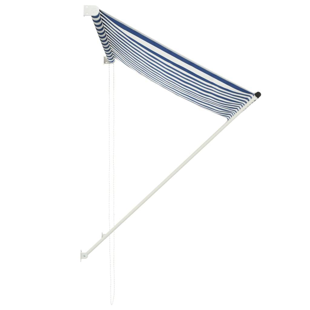 vidaXL Einziehbare Markise 100×150 cm Blau und Weiß