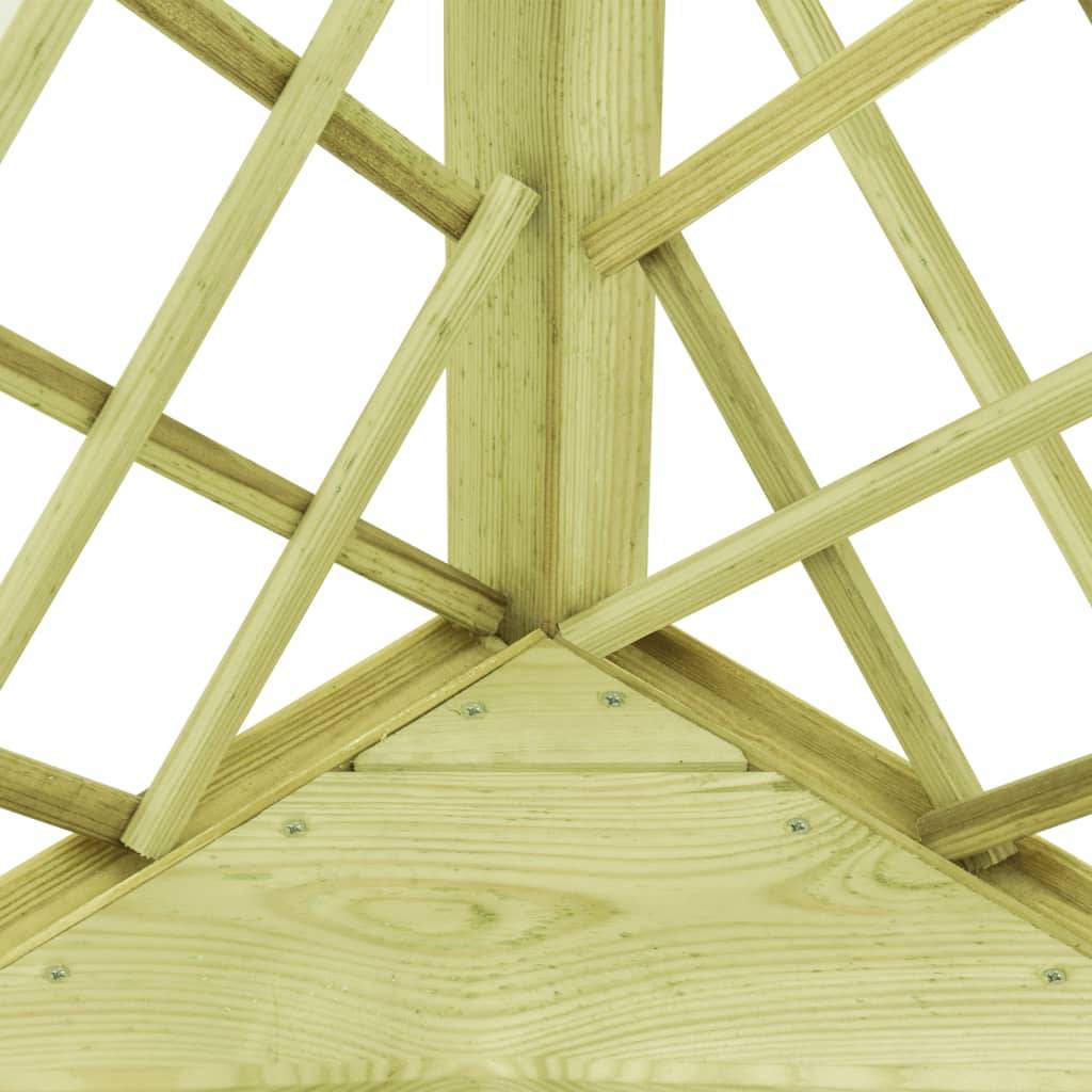 vidaXL Eckpergola mit Bank 130×130×197 cm Kiefernholz Imprägniert