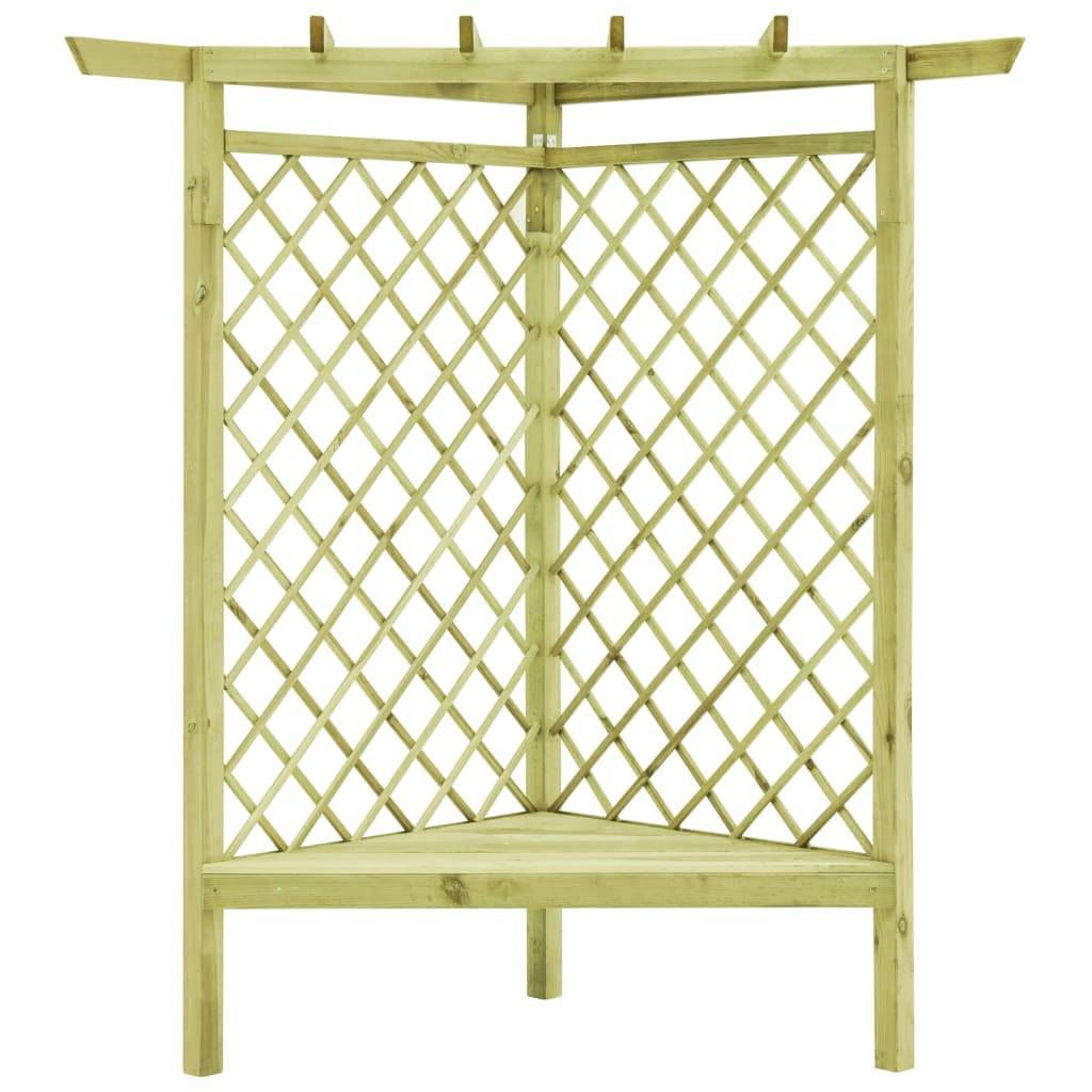 vidaXL Eckpergola mit Bank 130×130×197 cm Kiefernholz Imprägniert